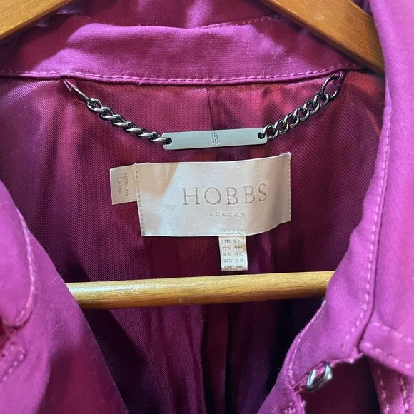 Hobbs of London Vibrant Pink Trench Coat Size 8 $400 - Picture 6 of 12